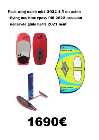 Pack Wing 2022 COMPLET  FM 90L OCCASION + GLIDE HP13 NEUF + NAISH MK4 4.5M OCCASION